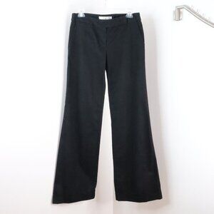 Trina Turk Women's 6 Black Cotton Denim Twill Wide Leg Low Waist Trouser Pants